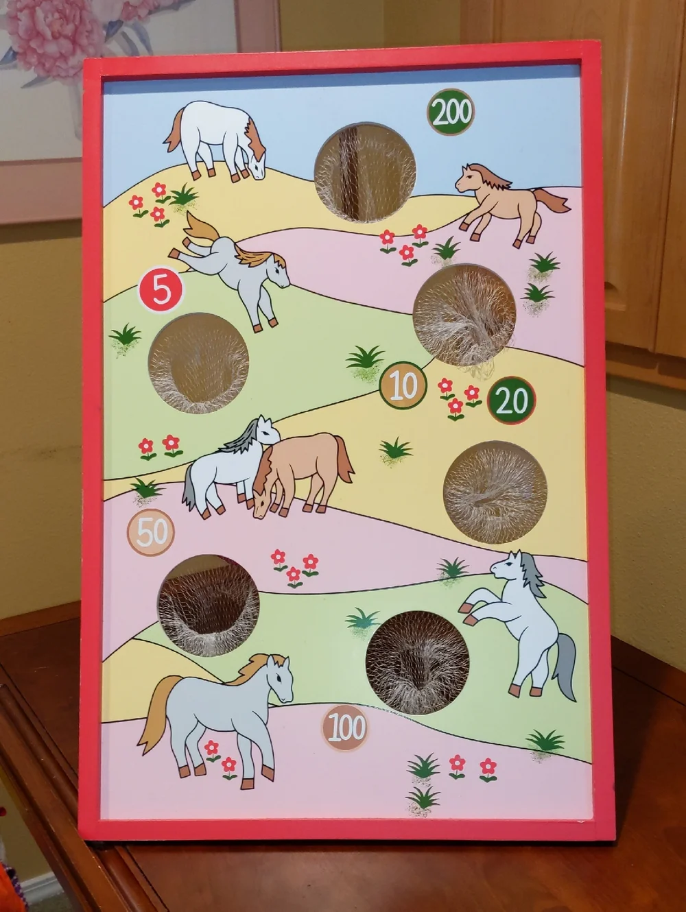 Y2K Beanbag Toss Pony Horse Theme Framed Girls Party Game Adorable